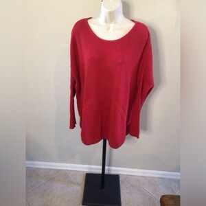 Red ribbed tunic by planet by Lauren g